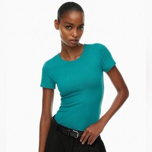 Aritzia Original Contour Crew T-Shirt in Oxidized Teal - Size S